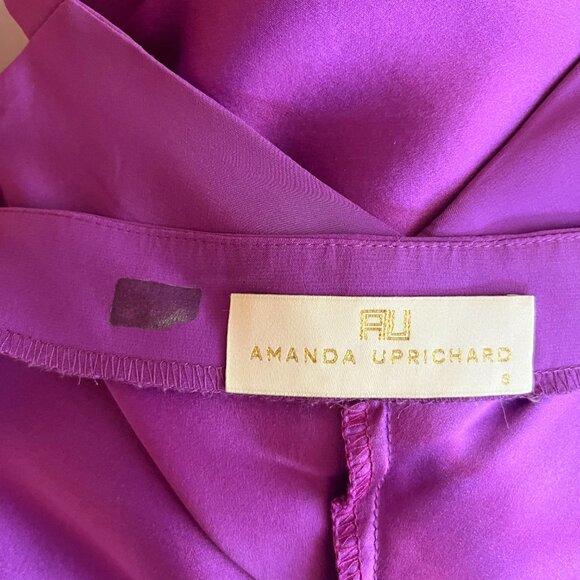 Amanda Uprichard Size S Purple Sleeveless Cutout Dress Silk - Picture 10 of 10